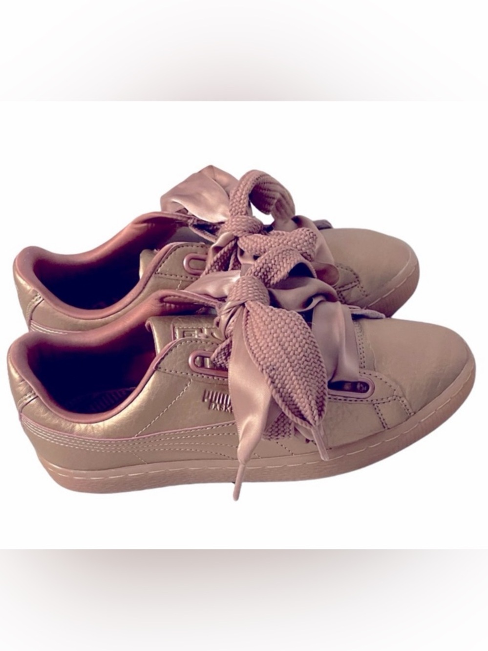 Women’s Pink Iridescent Puma Shoes Ribbon Laces